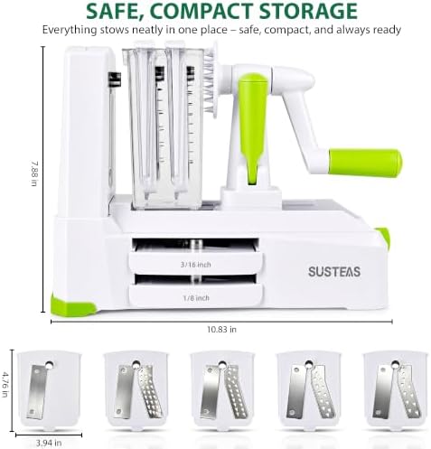 Vegetable Spiralizer, 5 Blades Zucchini Spiralizer Noodle Maker