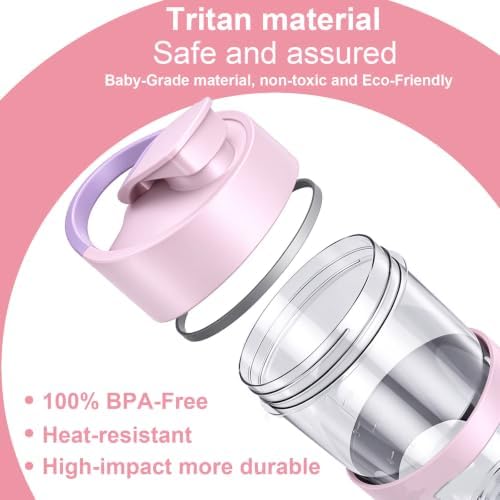 Electric Protein Shaker Bottle with Storage, USB-C, 24 oz, Pink