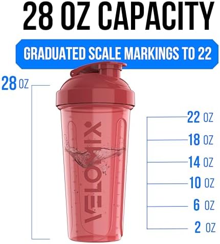 VELOMIX 6 Pack 28oz Protein Shaker Bottle for Protein Mixes, Hawai Shadows - Image 4