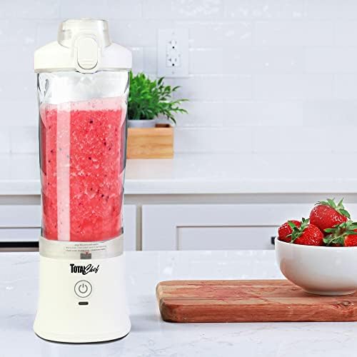 Total Chef Portable Blender - For Smoothies & Protein Shakes, USB Rechargeable Cordless Mini Travel Mixer, Personal Juicer, Ice Crusher, Blender Bottle for Home & Kitchen, 20oz, White - Image 2