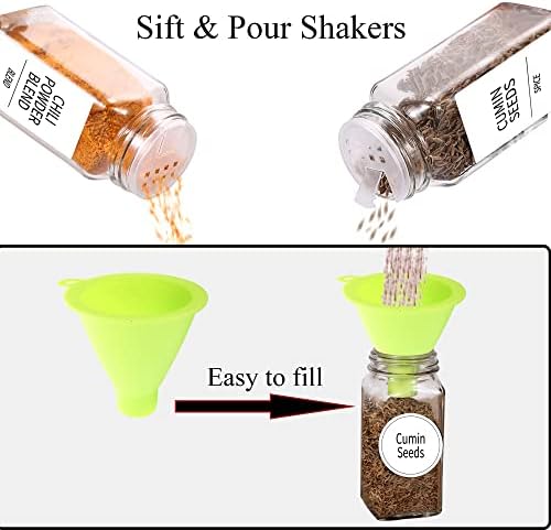 24 Pcs Spice Jars with Labels, 4 oz Glass Jars with Bamboo Lids