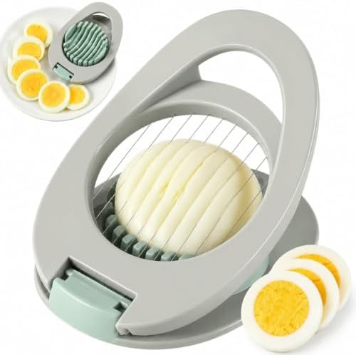 NOVANO Egg Slicer for Hard Boiled Eggs, Multi Function Stainless Steel Wire Egg Cutter, Egg Salad Maker, Fruit Slicer for Avocado, Strawberry, Kiwi Fruit by Novano