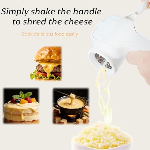 Manual Rotary Cheese Grater, Stainless Steel Drum, Easy Clean