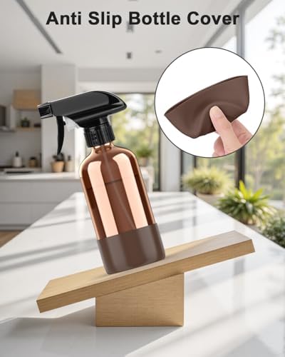 Bontip Amber Glass Spray Bottle, 8 oz with Brown Silicone Sleeve, 1 Pack - Image 5