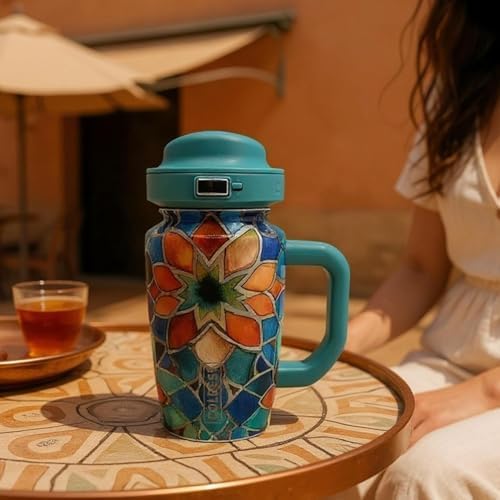 Coldest Tumbler with Handle & Coffee Lid - 100% Spill Proof Tumbler (3 Lids) - Stainless Steel Insulated Leakproof Tumblers for Women & Men - Cup Holder Friendly - 24 oz (The Persian) - Image 2
