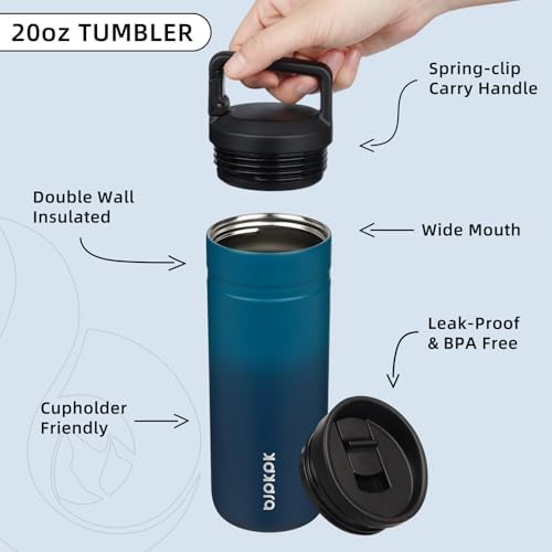 BJPKPK 20 oz Insulated Travel Water Bottle, Coffee Tumbler Stainless Steel - Image 3