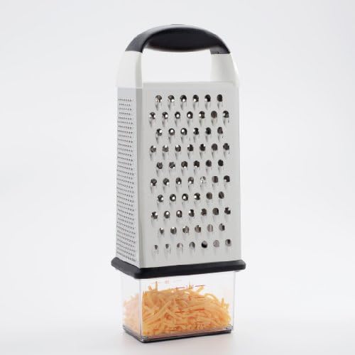 Good Grips Box Grater Silver, 1 EA and Good Grips Vegetable and Onion Chopper with Easy Pour Opening White