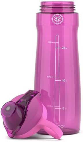 Pogo BPA-Free Plastic Water Bottle with Chug Lid, Fuchsia, 32 oz. - Image 5