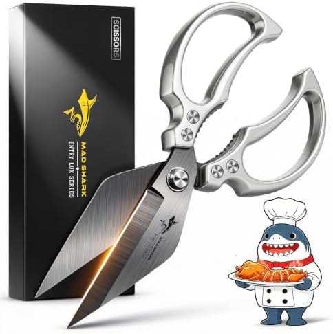 Heavy Duty Kitchen Shears, All Purpose Kitchen Scissors (Titanium Silver)