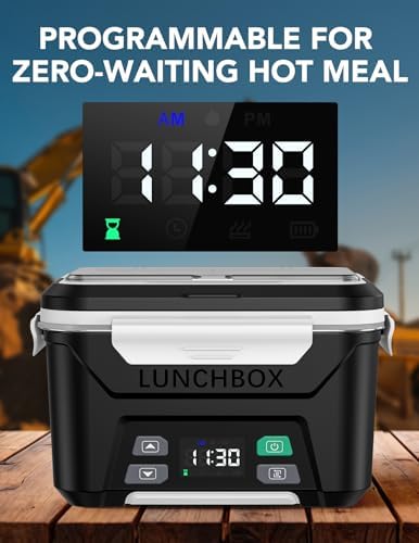 Cordless Electric Lunch Box, Heated Lunch Box for Men with Timer