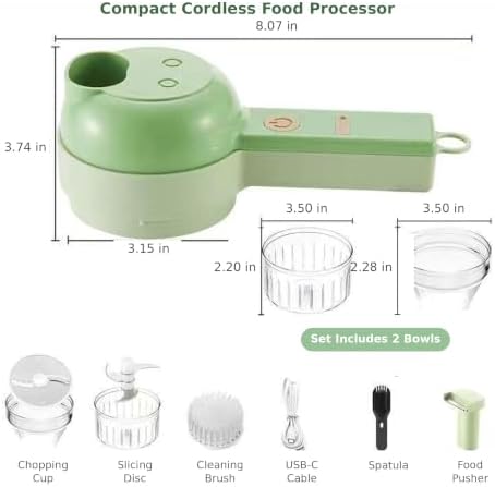 Multi Blade Chopper,Multiblade Chopper 5-In-1 Electric Vegetable Cutter Set - Image 2