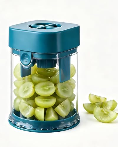 Grape Cutter for Toddlers, Strawberry Slicer & Tomato Cutter, Blue by Kesttenn