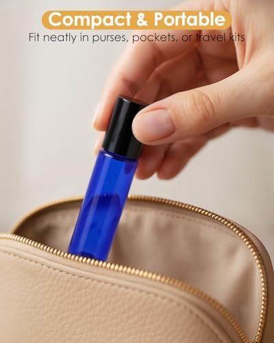 Essential Oil Roller Bottles - 4 Pack Refillable 10ml Glass Roller Bottles - Image 5