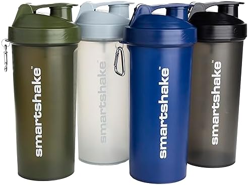 Lite 4 Pack Protein Shaker Bottle 1000 ml/34oz | Silent Mixing | Leak-Proof Shaker Bottle | Shaker Cups For Protein Shakes | Gym Shaker Bottle | Durable, BPA-Free, | Multicolor