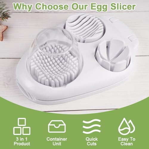 3 In 1 Egg Slicer For Hard Boiled Eggs, Strawberry Slicer Grape Cutter, 2026 New Stainless Steel Dicer Egg Slicer Dishwasher Safe, Fruit Cutter For Egg Strawberry Mushroom - Image 4