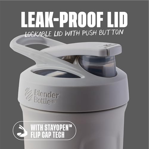 BlenderBottle Sport Flip Stainless Steel Shaker Bottle 24 oz Grey - Image 2