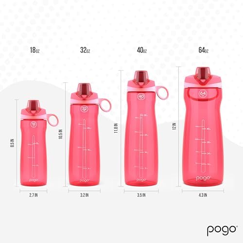 Pogo BPA-Free Tritan Plastic Water Bottle with Chug Lid, 18 Oz, Pink - Image 6