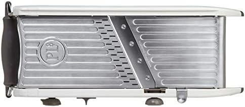 Professional Mandoline - Versatile Slicer with Adjustable Straight, Waffle, and Julienne Blades, Extra-Wide Stainless Steel Deck, Safety Hand Guard, Non-Skid Feet, and Space-Saving Design