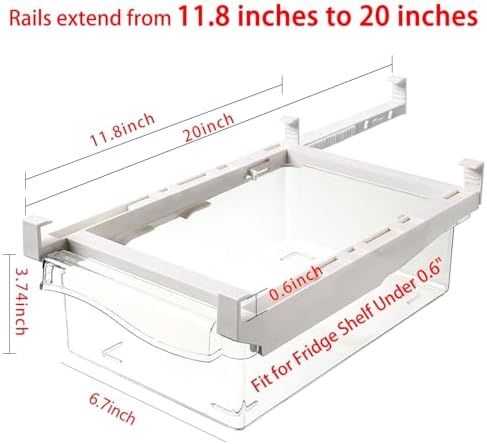 Fridge Drawer Organizer 2 Pack, Fridge Organizers and Storage
