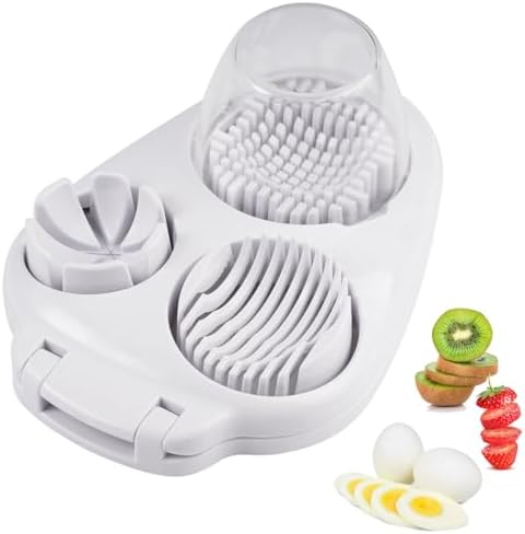 3 In 1 Egg Slicer For Hard Boiled Eggs, Strawberry Slicer Grape Cutter, 2026 New Stainless Steel Dicer Egg Slicer Dishwasher Safe, Fruit Cutter For Egg Strawberry Mushroom by Eosraffa