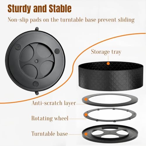 Rotating Spice Rack with Paper Towel Holder, Black