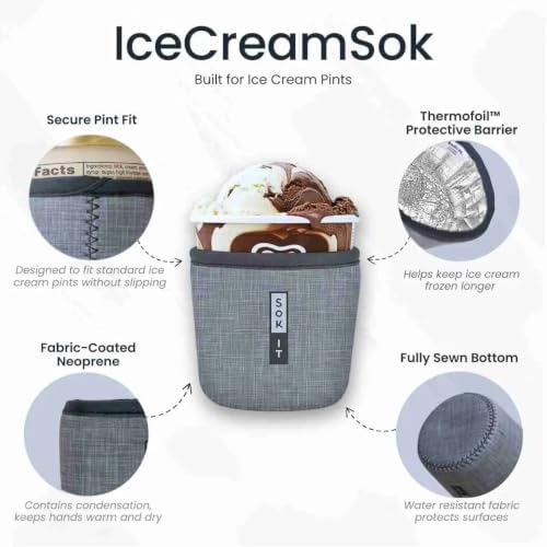 IceCreamSok Insulated Neoprene Cover (Jingle Smells, Fits Talenti 16oz Pints)