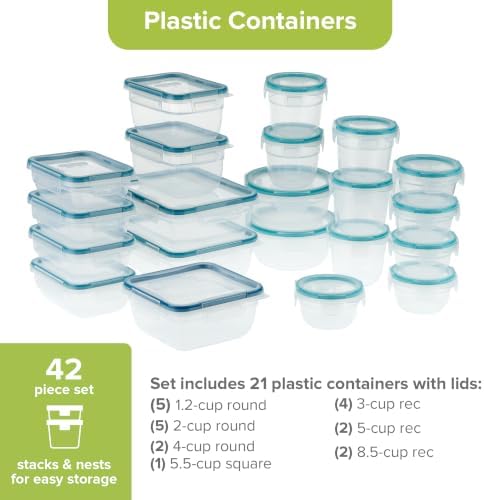 Plastic Total Solution (21-Pack) Large Food Storage Containers Set