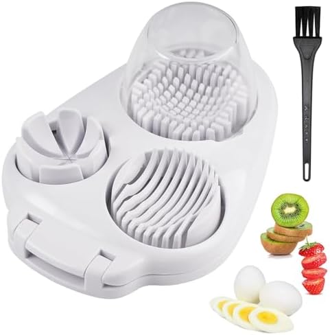3 in 1 Egg Slicer for Hard Boiled Eggs with Cleaning Brush by DJBNT