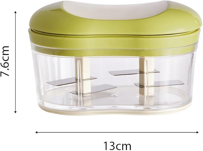 Food Chopper Manual Garlic Mincer Onion Vegetable Chopper Easy to Hand Push Garlic Cutter Portable Small Food Processor for Chili Peppers Fruits Household Kitchen