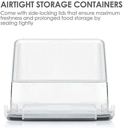 3.6L Food Storage Containers, 4 PCS, Black