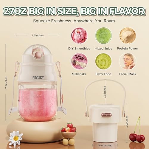 Portable Blender, Personal Blenders, Smoothies, 27oz Cup, White - Image 3