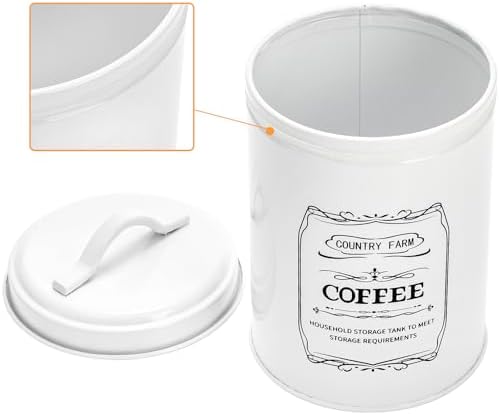 Set of 4 Kitchen Canisters with Airtight Lids, Coffee Tea Sugar Flour Tin Jars Nesting Food Storage Container Set for Farmhouse Decor, 4 Sizes