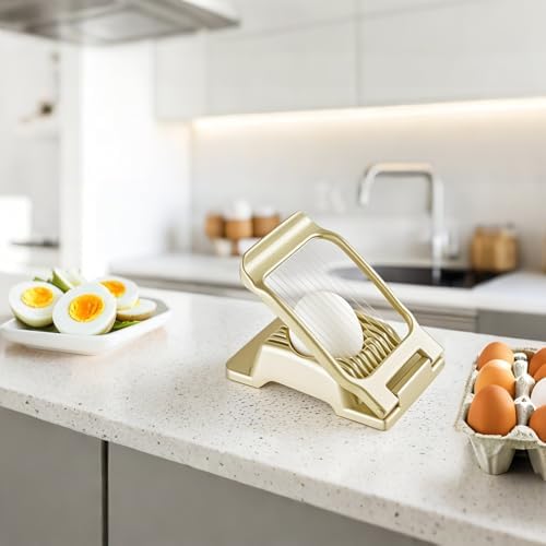 Egg Slicer for Hard Boiled Eggs Strawberry Slicer, Stainless Steel Wire, Heavy Duty Aluminium Tomato Slicer for Hard Boiled Eggs or Strawberry, Butter, Kiwi - Image 2