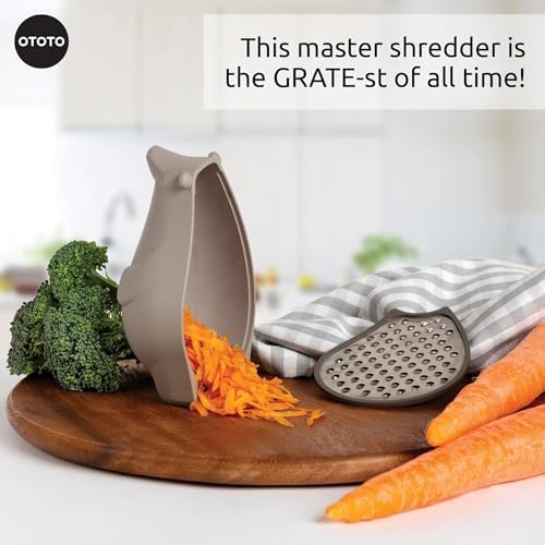 Grater - Stainless Steel, BPA Free, Dishwasher Safe, Fun Kitchen Gadget, Vegetable Shredder, Cute Kitchen Gifts & Accessories (Barry The Bear Cheese Grater, Brown)
