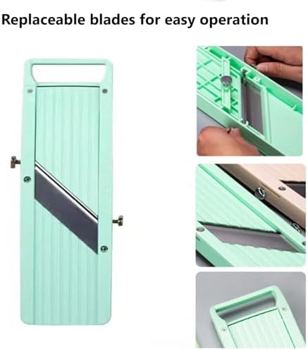 Handheld Mandoline Slicer for Kitchen – Professional Slicer Vegetable Cutter | Includes 3 x Interchangeable Stainless Steel Blades - Image 5