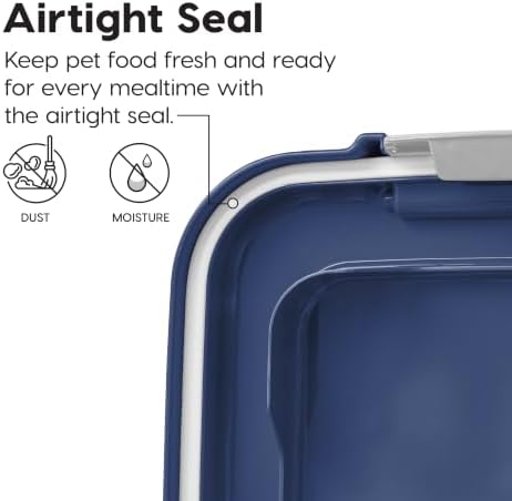 Dog Food Storage Container, Up to 30+11 lbs, Navy, Made in USA