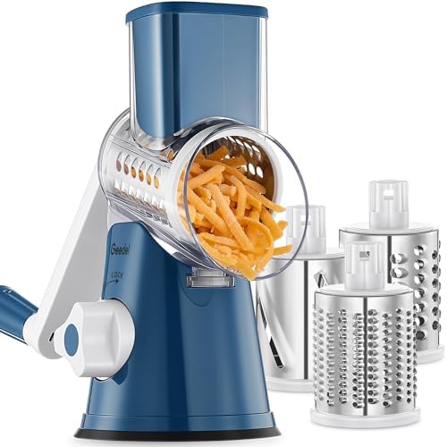 Geedel Rotary Cheese Grater Hand Crank, Cheese Shredder Vegetable Slicer by Geedel