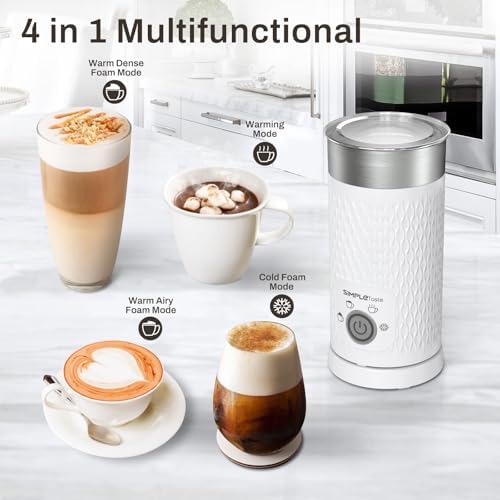 SIMPLETASTE Milk Frother, 4-in-1 Electric Automatic Milk Steamer - Image 3