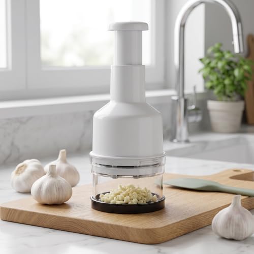 Manual Garlic Press Vertical Push Down Garlic Mincer for Kitchen Cooking