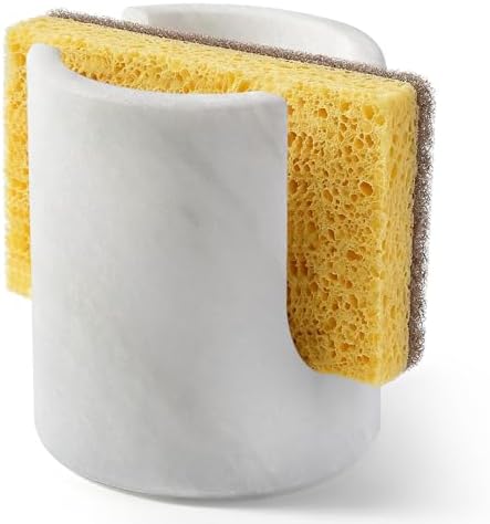 Marble Sponge Holder for Kitchen Sink Counter, Natural Stone Sponge Caddy for Sink Organizer, Dish Drying Rack, Marble Kitchen Accessories, Housewarming Gifts(Namib Fantasy)