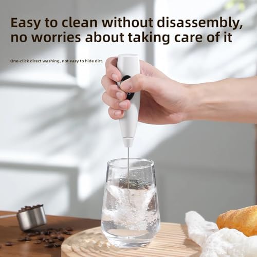 Rechargeable Milk Frother Handheld, Hand Mixer Wand with 3-Speed, Digital Display Drink Mixer Wand, Coffee Frother Handheld for Cappuccino Latte, Portable Hand Mixer (White) - Image 7