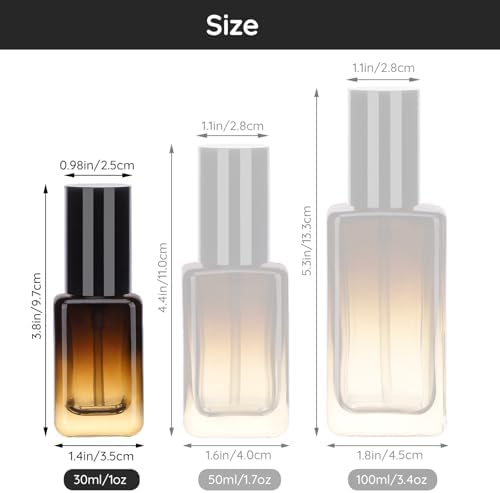 Segbeauty 1oz Glass Lotion Container for Oils, 4pcs 30ml Small Refillable Glass Pump Bottle Dispenser, Amber Empty Travel Size Foundation Pumping Bottle for Essential Oils Shampoo Face Wash Cream Gel - Image 4