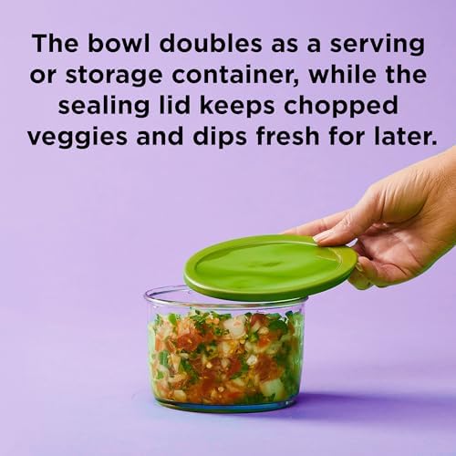 VeggiChop Hand-Powered Food Chopper (Arugula), 5.5" x 5.5" x 5"