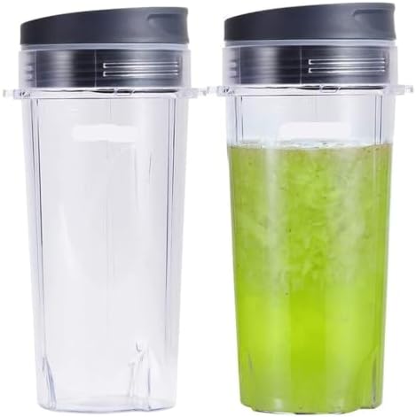 2 Pack 16Oz Cups Flat Lids Blender Single Serve - Image 5