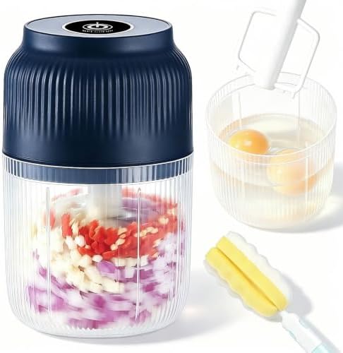 Household Electric Garlic Crusher, 2026 Upgraded 6 Blade Electric Garlic Chopper, Usb Rechargeable Cyclone Food Chopper for Garlic, Onion, Ginger, Chili And Fruit (Blue) by Unknown