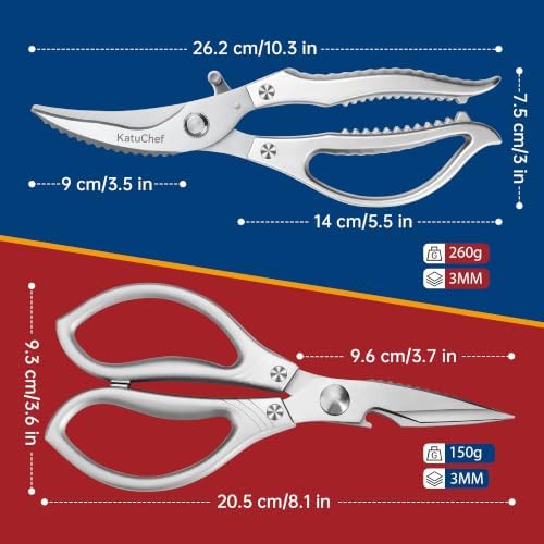 Kitchen Scissors for Food All Purpose: 2-Pack Kitchen Shears Heavy Duty