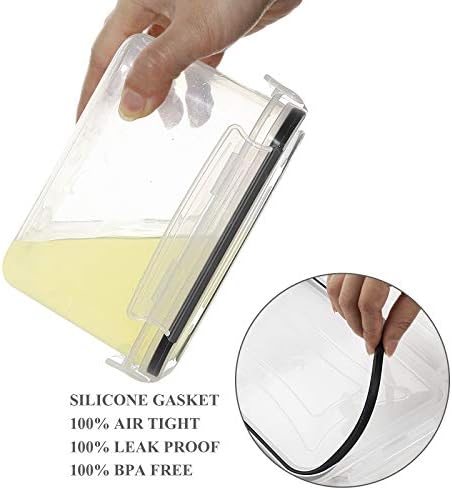 Airtight Food Storage Containers with Lids 0.8L, 16PCS, Black