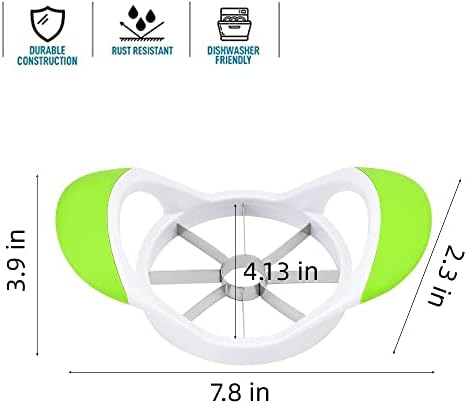 Apple slicer bulk,8 Super Sharp Blades Stainless Steel Corer and Divider,Ergonomic ABS Anti-Slip Handle,4.13 in sturdy Rust Resistant Fruit Slicer Cut