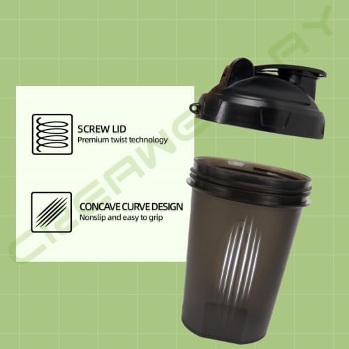 2 Pack Shaker Bottles for Protein Mixes, 17 oz Small Protein Shaker Bottle with Handle, Gym Shaker Cups with Blending Ball for Pre Workout, BPA-Free & Dishwasher Safe (Black, Blue) - Image 3