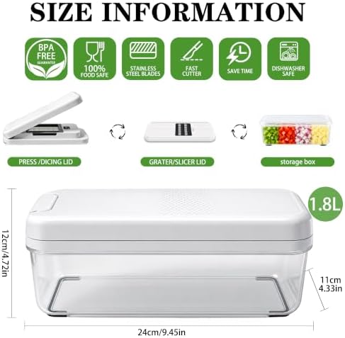14-in-1 Vegetable Chopper Mandoline Slicer, Veggie Chopper with Container